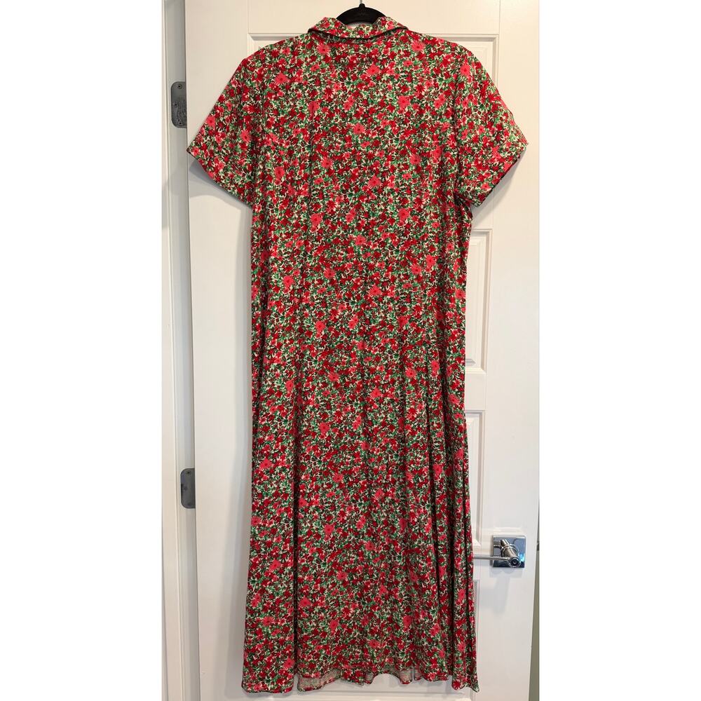 Christopher & Banks Floral Button Front Maxi Dress Size 14 Linen Blend Y2K NWT - Picture 2 of 9